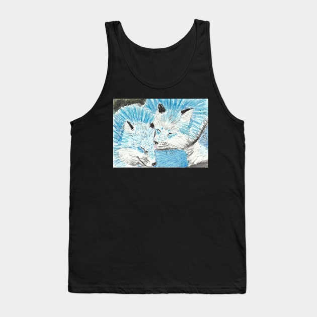 Sweet Blue foxes Tank Top by SamsArtworks